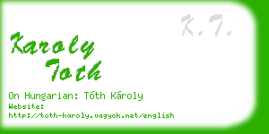 karoly toth business card